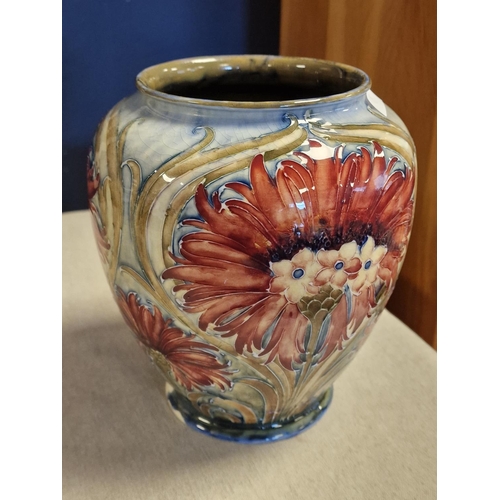 18 - Vintage, likely 1950's, Moorcroft 'MacIntyre Brown Chrysanthemum' Wide Vase - 20cm tall