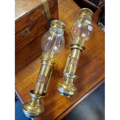 white star line brass lamps