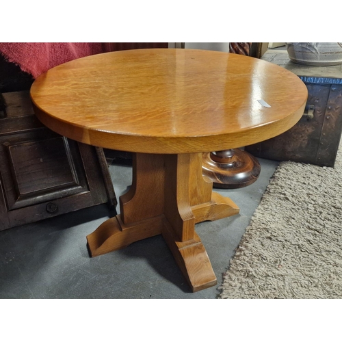 20 - Yorkshire Oak Occasional Table - 43cm tall, 55cm diameter top