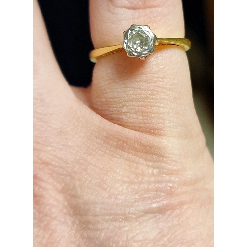 202 - 18ct Gold & Diamond Engagement Ring - size J