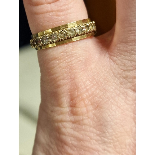 203 - Vintage 9ct Gold & Diamond Eternity Ring, size M