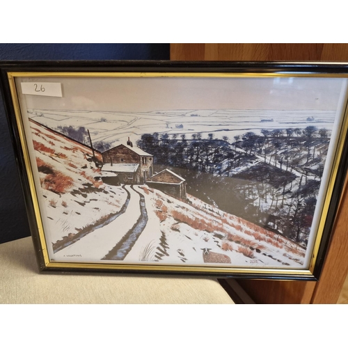 26 - Framed Pencil Signed Peter Brook (1927-2009) Print 'A Greeting' - 36cm x 30cm