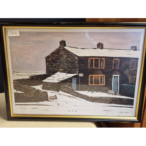 26a - Framed Pencil Signed Peter Brook (1927-2009) Print 'B&B' - 36cm x 30cm