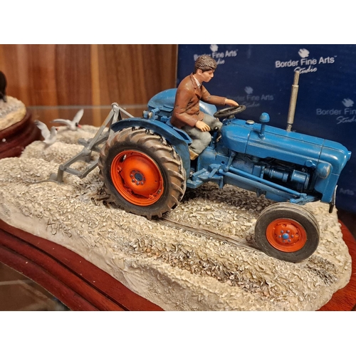 64 - Boxed Border Fine Arts 'Ridging Up' Farming Tractor Figure A2141 - David Ayres