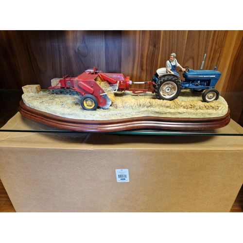 66 - Boxed Border Fine Arts 'Hay Baling' Farming Tractor Figure B0738 - David Ayres