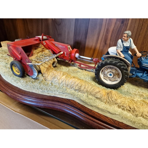 66 - Boxed Border Fine Arts 'Hay Baling' Farming Tractor Figure B0738 - David Ayres