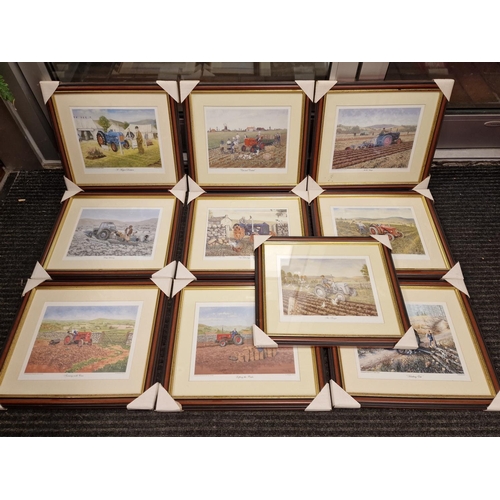 69a - Set of Ten As-New Border Fine Arts James Herriot Farming Tractor Prints - 1995 to 2001