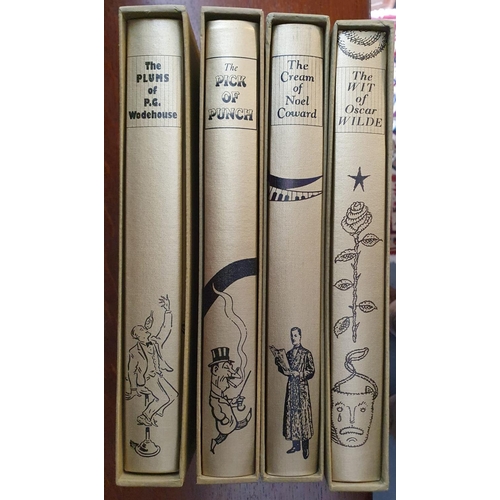 70 - Set of 4 'gold edition' Folio Society cased hardback humour collections, comprising 'the Plums of Wo... 