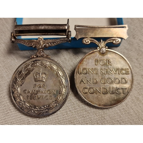 86 - Pair of 1950's Army Military Medals - Borneo Campaign & Regular Army Long Service - 220521 Sgt P Bla... 