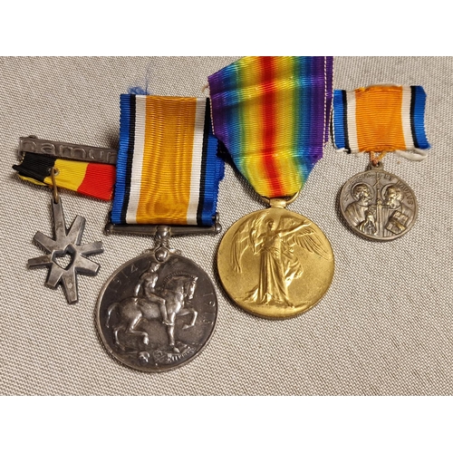 88a - Pair of WWI World War One Service Medals (Private J G Arygle 35018 of the East Yorkshire Regiment) +... 