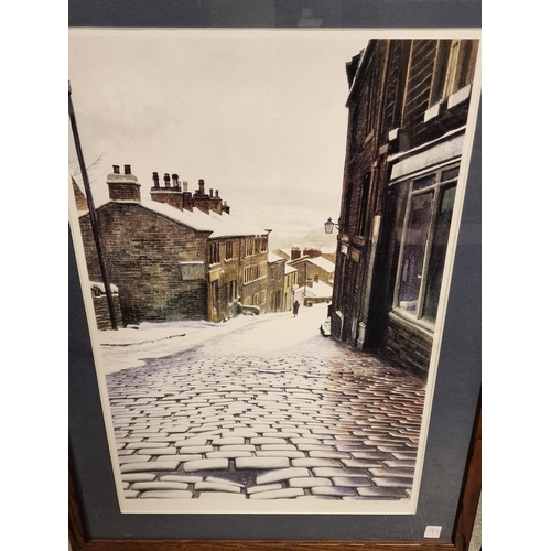 93 - Pair of 1996 Winter Scene Prints by Stuart Hirst (1950-) - 64x46cm - reminiscent of Peter Brook