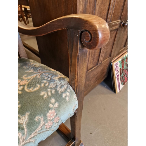 111d - Pair of Turn of the Century Arts & Crafts Westmoreland Style Games Table Chairs with Marquetry/Inlai... 