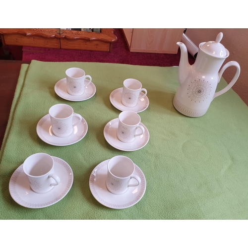 223 - 13pc Royal Doulton Morning Star Coffee Set plus a Vintage Susie Cooper Pink Polka Dot Set