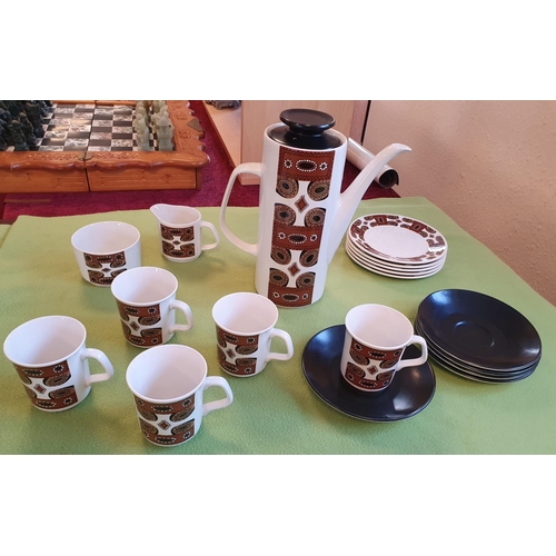 224 - Two Sets of Retro Coffee Ware Sets, one a Wedgwood Susie Cooper Egyptian Ashmun set and the other a ... 