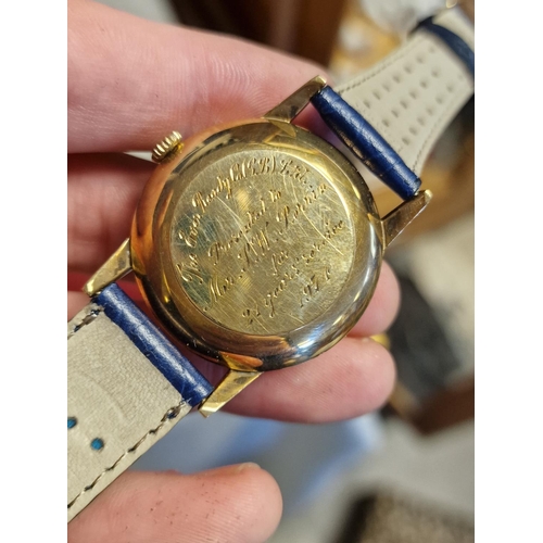 156e - 9ct Gold 1950's Garrard Wrist Watch