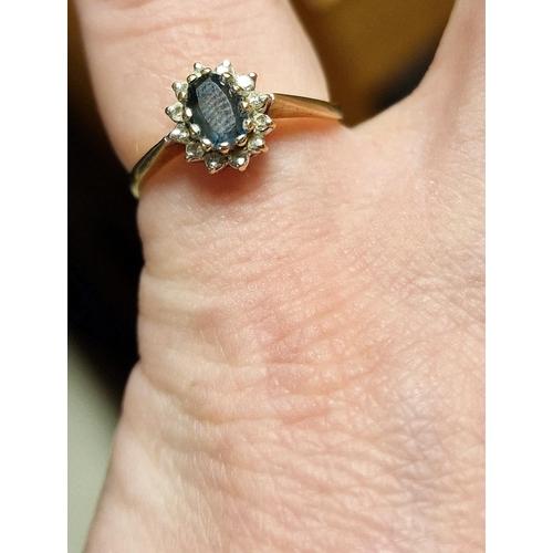 273 - 9ct Gold and Blue Topaz Dress Ring, size L+0.5