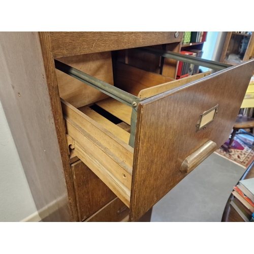 111k - Vintage 1950's Set of Wooden Office Filing Drawers