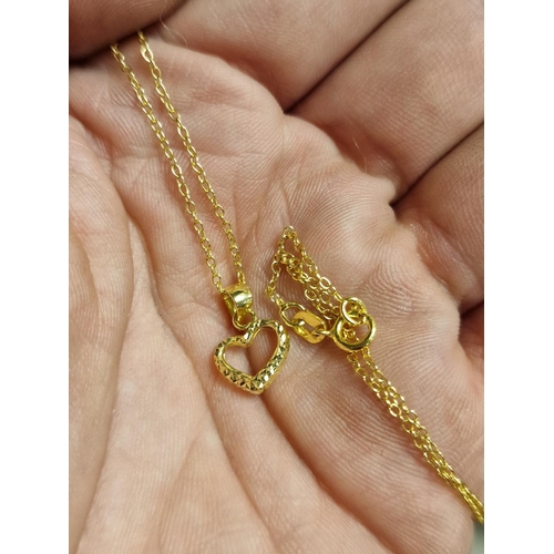 290 - Pair of 9ct Gold Heart-Shaped Necklaces