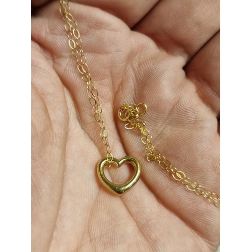 290 - Pair of 9ct Gold Heart-Shaped Necklaces