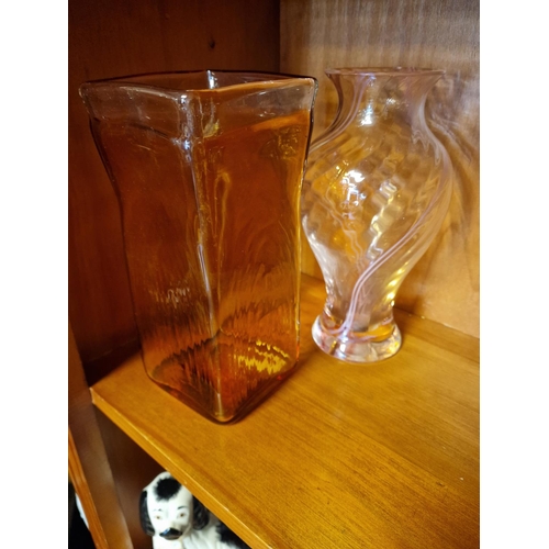 53f - Nice pair of Glass Studio Vases inc a Caithness Example