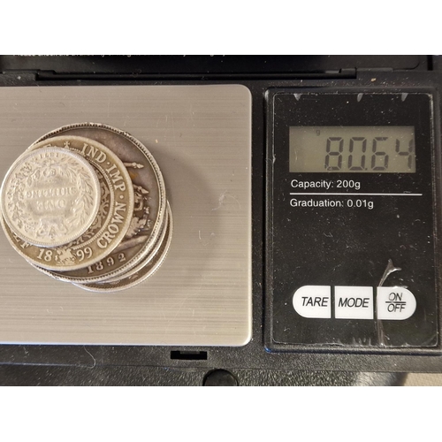 85a - Collection of Antique Silver Coins inc 1817 and 1818 George III Half Crowns - total weight 80.7g