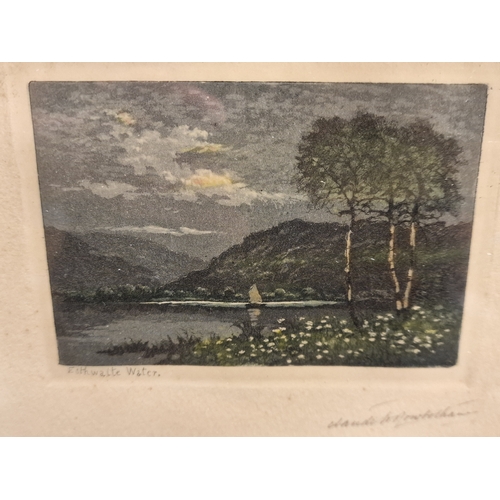 94q - Pair of Lake District  Coloured Etchings by Claude Rowbotham (1864-1949)