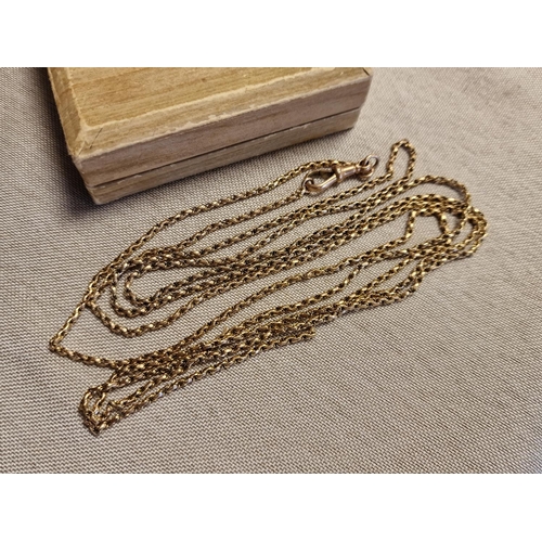 112 - 9ct Gold Antique Muff Chain Necklace - 16.1g