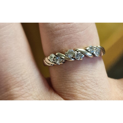 147 - 9ct Gold & Diamond Half Eternity Ring, size P, 2.8g inc 0.33ct worth of diamods