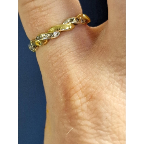 162 - 9ct Gold and Diamond Half Eternity Ring, size M