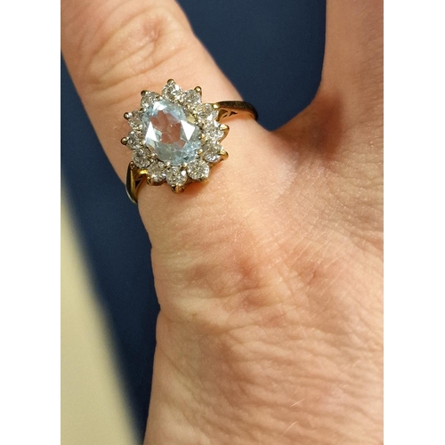 172 - 9ct Gold & Aquamarine Dress Ring, 2.1g and size N+0.5