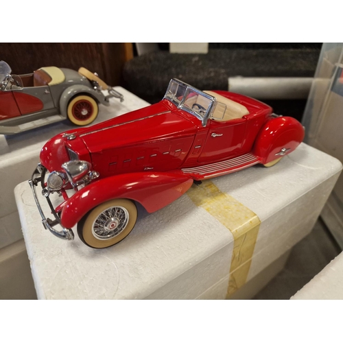 237 - Trio of Four Boxed Danbury Mint Model Toy Cars inc 1949 Jaguar XK 120, 1934 Packard LeBaron, and a 1... 