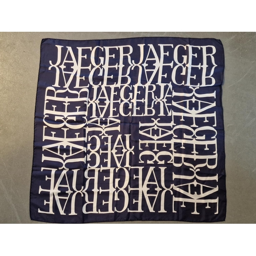 28d - Vintage Jaeger Silk Patterned Shawl - 90cm square