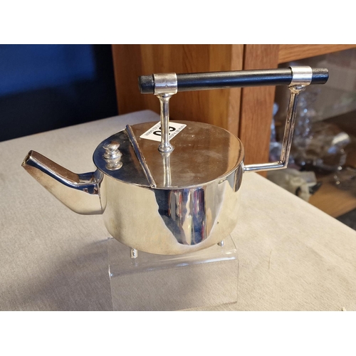 60 - Trio of Art Deco Silver Plated Designer Teapots marked Christopher Dresser with diamond mark to base... 