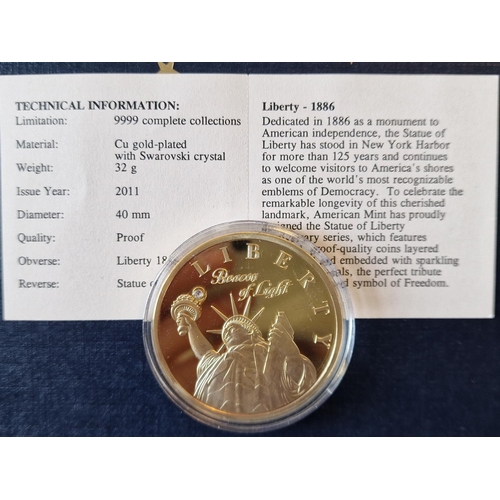 80 - Complete Windsor Mint 'Statue of Liberty Anniversary' Set of 6 Commemorative Coins - Cu layered in 2... 