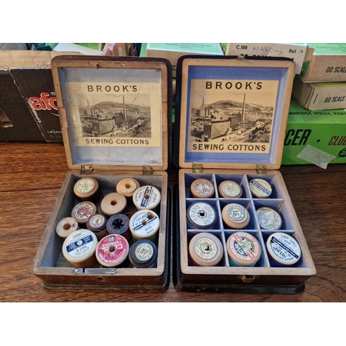 278 - A Pair of Vintage Brooks Sewing Cottons Boxes inc Coats, Sylko etc