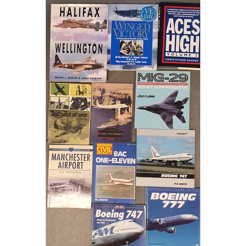 256 - An extensive 31-Volume Collection of (mostly Hardback) Books about aviation and naval craft, wartime... 