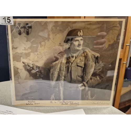 15 - Signed 1945 Wartime Military/Army Memorabilia by Field Marshall Montgomery - includes original recei... 