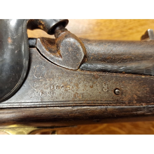 29d - Antique Enfield 1863 Percussion Musket Carbine Rifle  - Militaria Interest