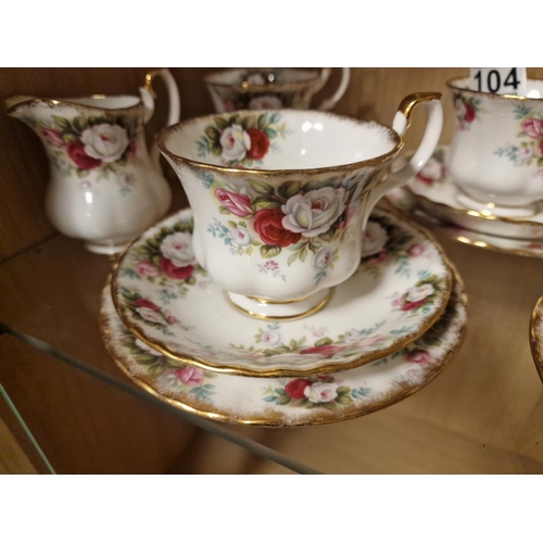 104 - 19-Piece 1969 Royal Albert Celebration Rose Tea Service