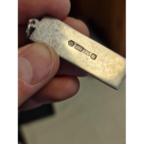 178 - 925 Hallmarked Sterling Silver Ingot Pendant - marked CH, likely Charles Horner, 30.1g