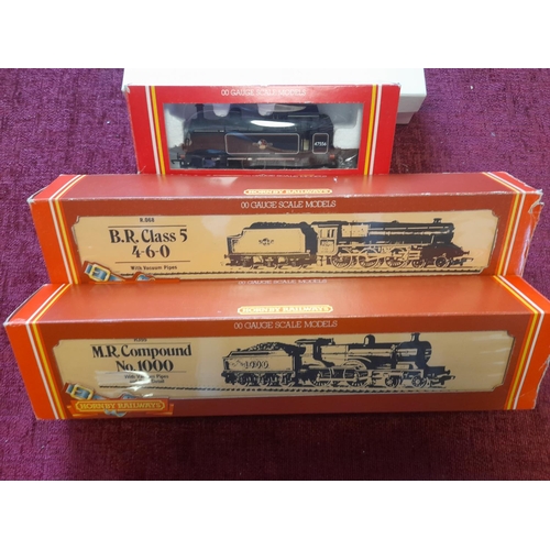 324 - Hornby OO Model Locomotives including R355 OO M.R. Compound No. 1000, R068 BR Class 5 4-6-0 and R053... 