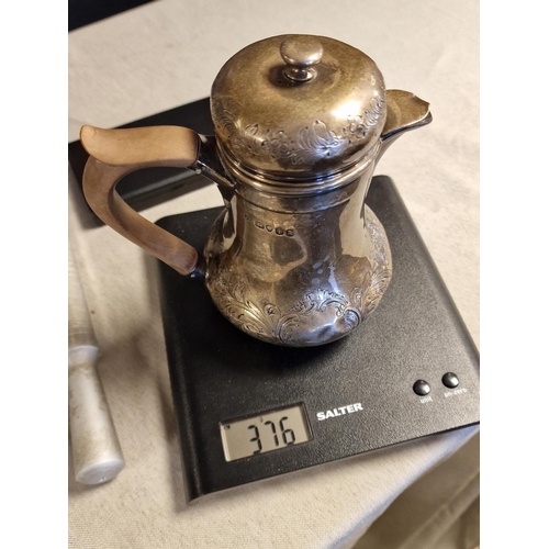 9 - 19th Century London Hallmarked Silver Coffee Pot 376g - 16cm high