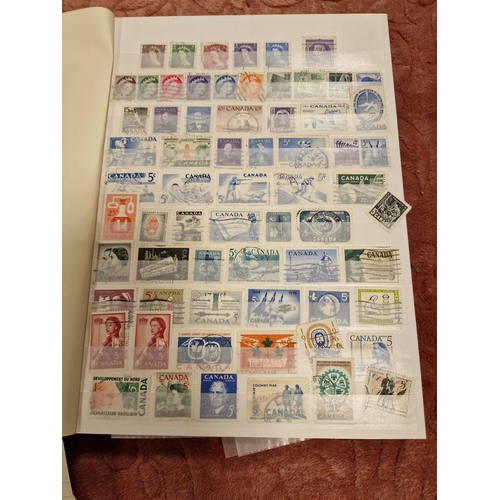 95n - Trio of Postage Stamp Folders inc Australia, New Zealand and Canada sets