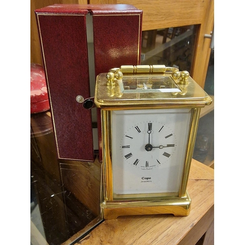 95o - Cope Jewellers Good Quality Cased Carriage Clock