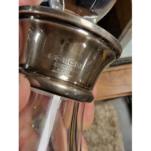 99a - Large Hallmarked Silver Topped Scent Bottle