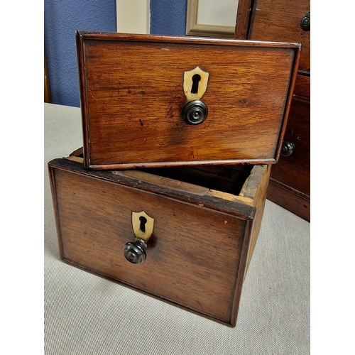 6 - Antique Oak Set of Craftsman's Drawers - 38x36x14cm