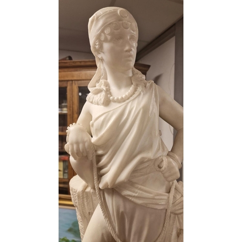 9 - Victorian Marble Figure, Rebecca or Minerva on a Bespoke Marble Base, marked 'Cipriani Fece 1880' to... 