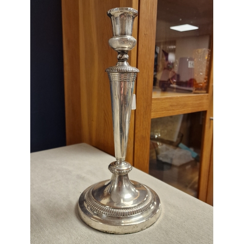 49 - Antique Georgian Silver Plate Candlestick, by Matthew Boulton (1728-1809) - 31cm high