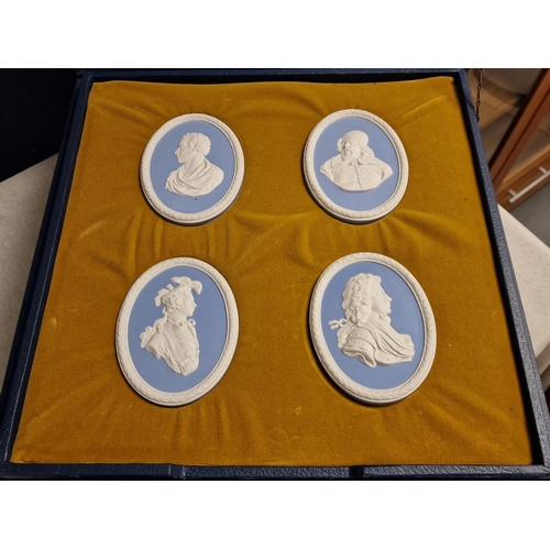 10 - Rare 1973 Wedgwood Limited Editon Three-Drawer Jasperware Portrait Medallions Set (14 pieces) - made... 