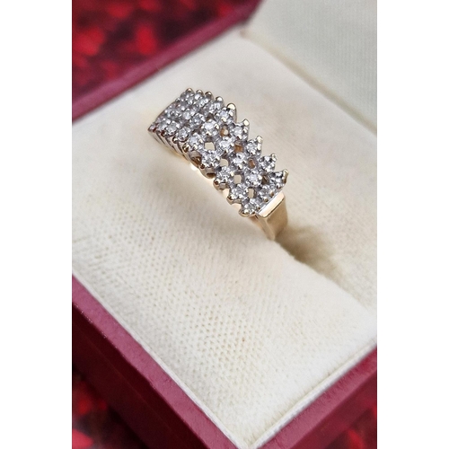 101 - Vintage 10ct Gold & Diamond Cluster Ring, size G & 2.3g